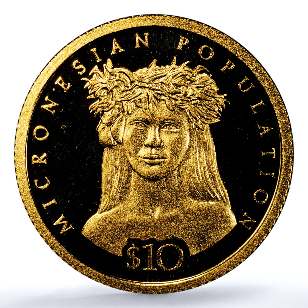 Nauru 10 dollars Micronesian Population KM-76 Woman PR 69 PCGS gold coin 2007 Nauru 10 dollars Micronesian Population KM-76 Woman PR 69 PCGS gold coin 2007