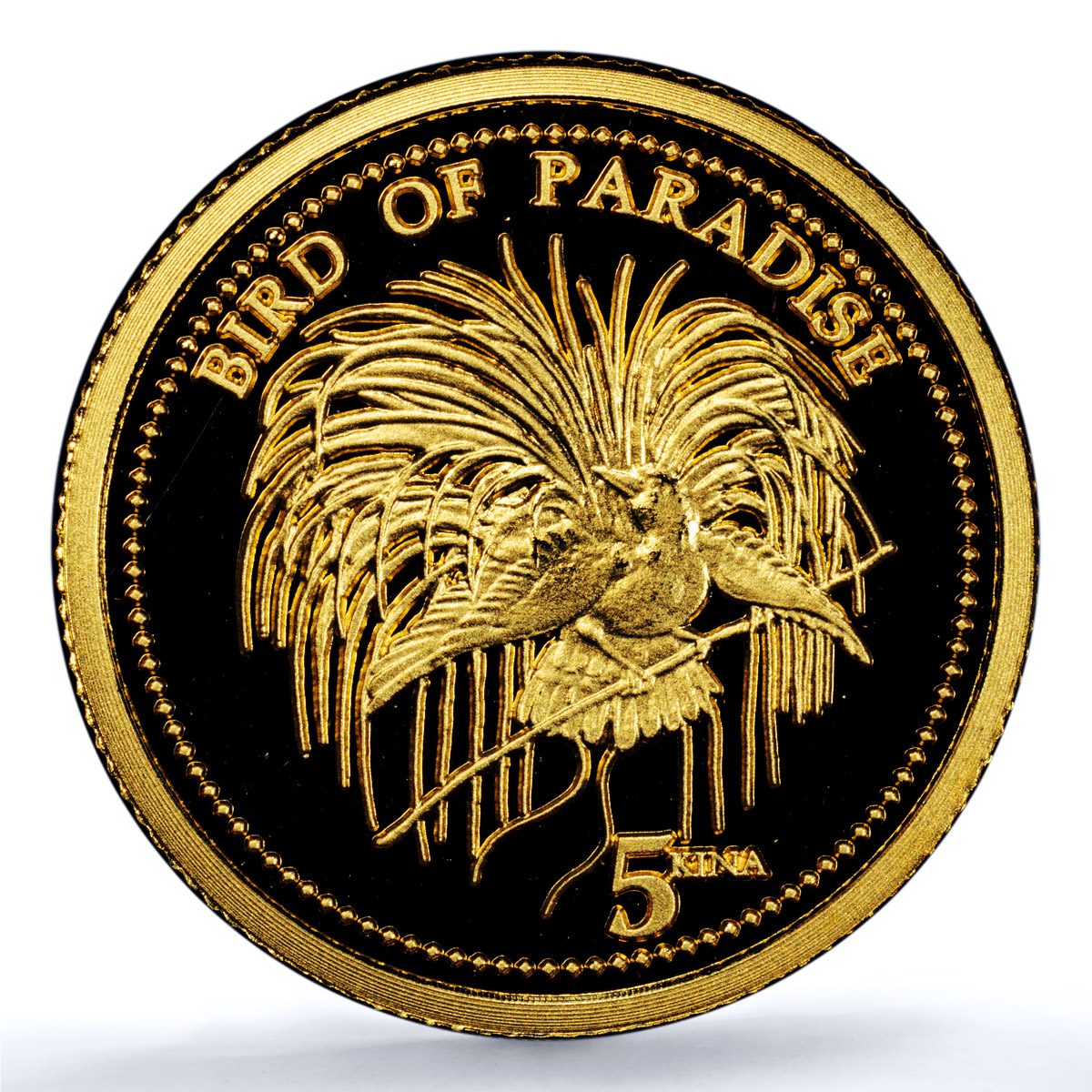 Papua New Guinea 5 kina Paradise Bird KM-58 Fauna PR 70 PCGS gold coin 2011