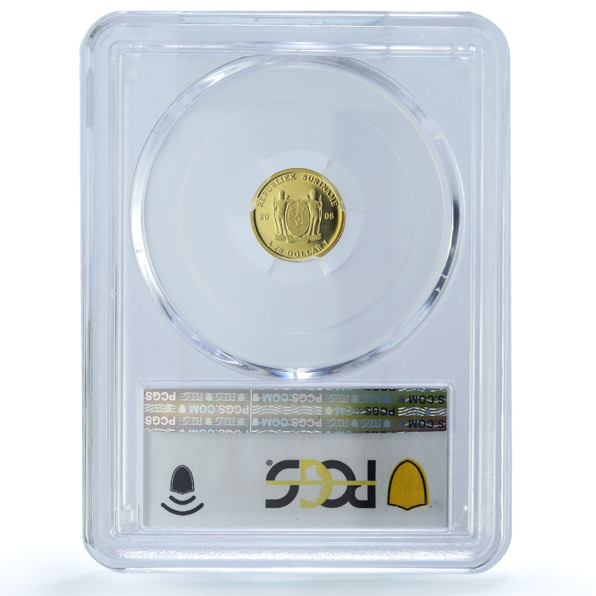 Suriname 20 dollar Anthony Nesty KM-65 Seoul Olympics PR 69 PCGS gold coin 2008 Suriname 20 dollar Anthony Nesty KM-65 Seoul Olympics PR 69 PCGS gold coin 2008