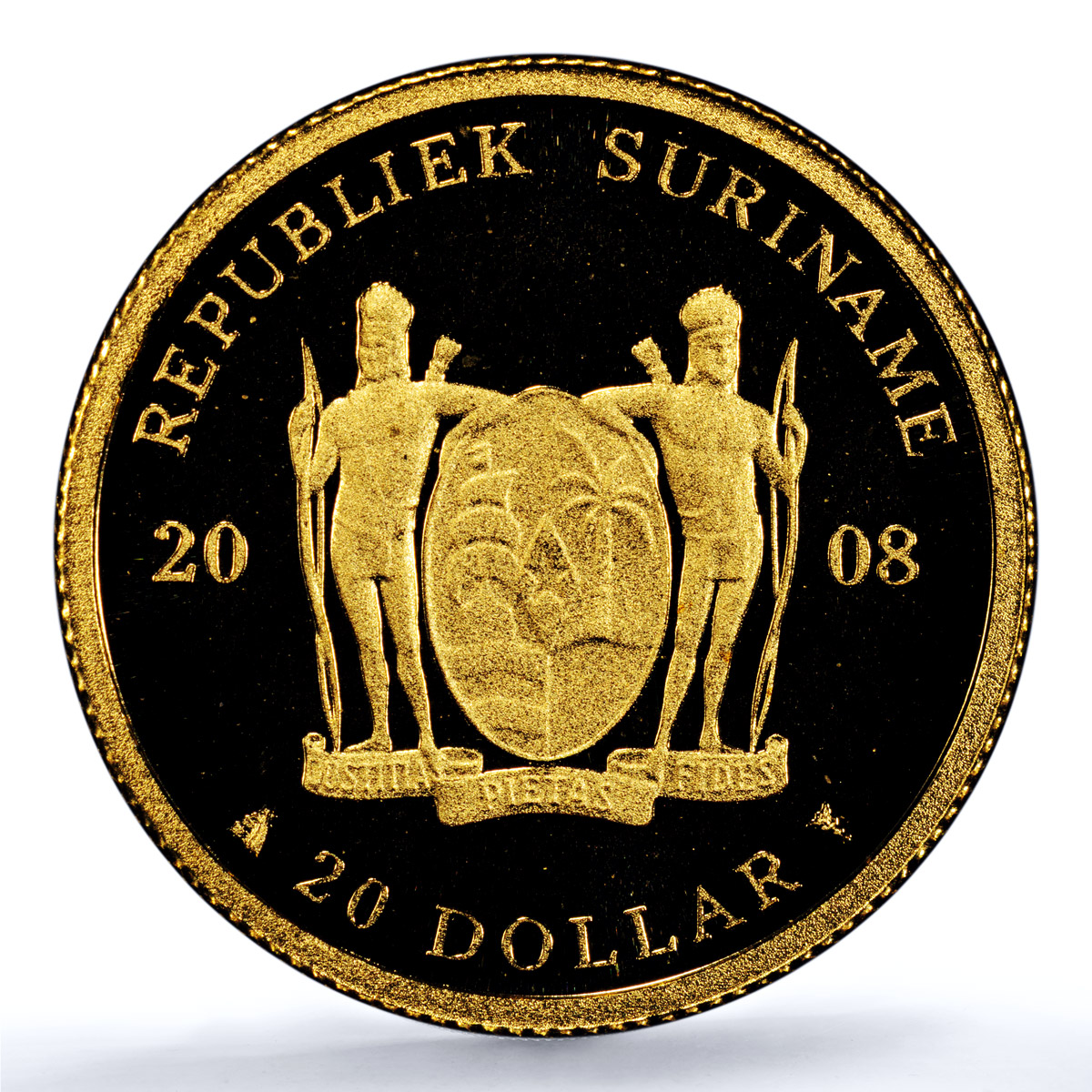 Suriname 20 dollar Anthony Nesty KM-65 Seoul Olympics PR 69 PCGS gold coin 2008 Suriname 20 dollar Anthony Nesty KM-65 Seoul Olympics PR 69 PCGS gold coin 2008