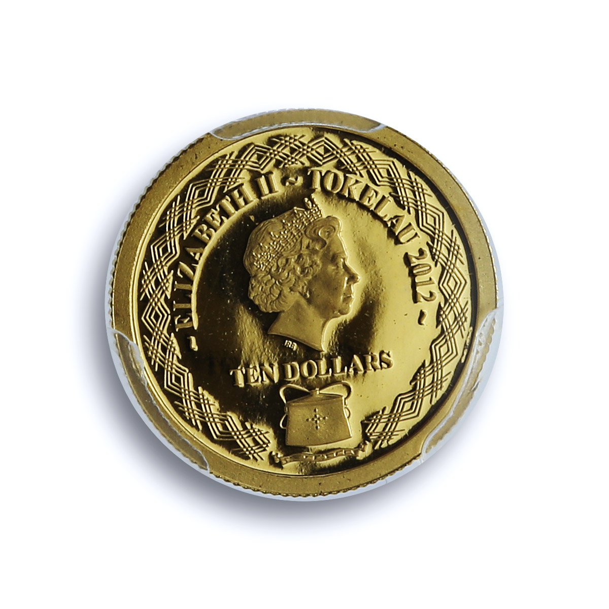 Tokelau 10 dollars John Byron History Seafaring Admiral PR70 PCGS gold coin 2012