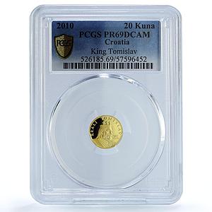 Croatia 20 kuna King Tomislav KM-95 History PR 69 PCGS gold coin 2010