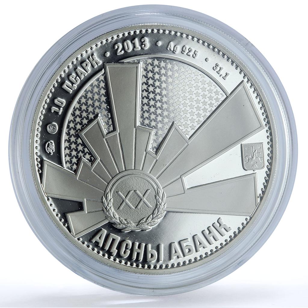 Abkhazia 10 apsar Sergey Dbar Patriotic War History Anniversary silver coin 2013