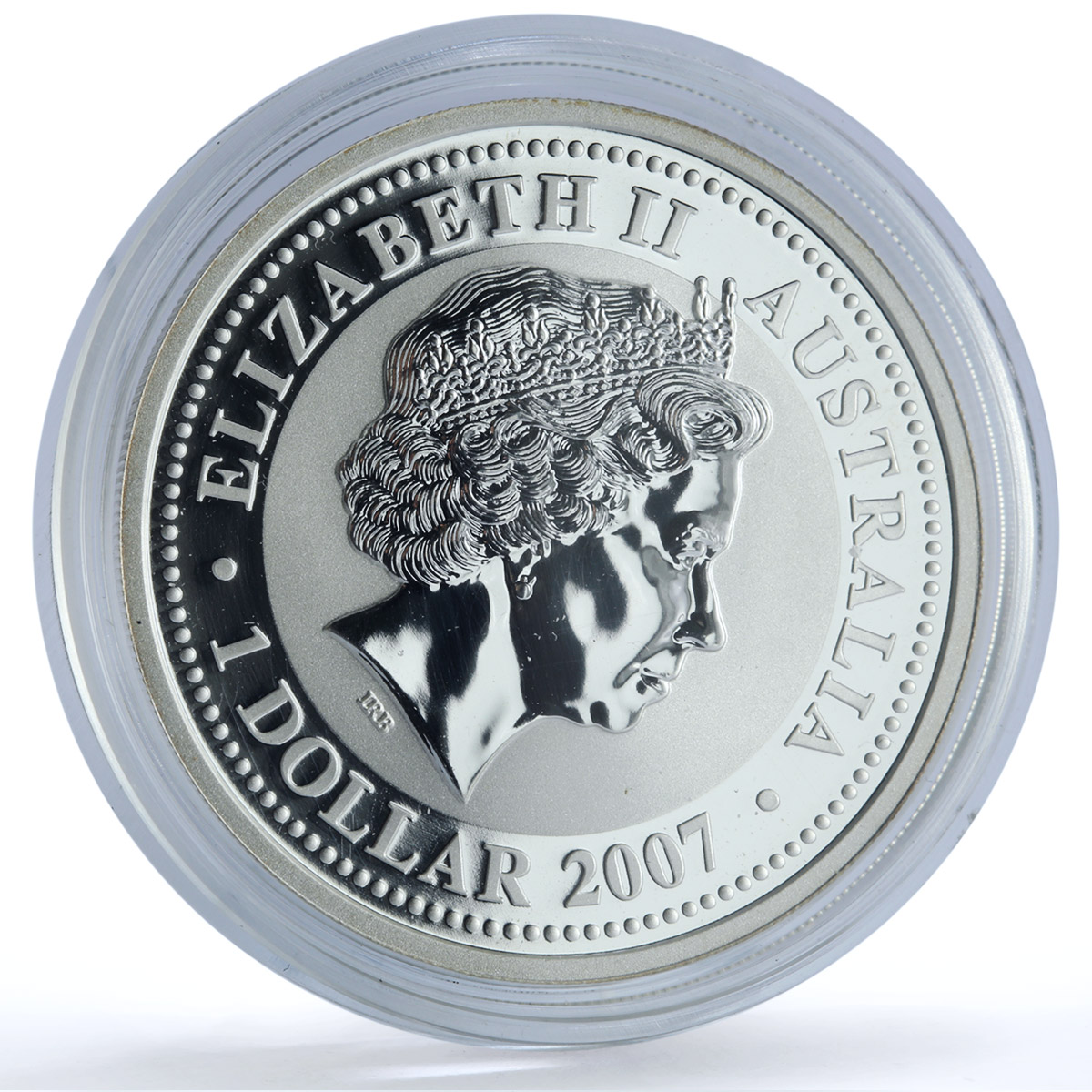 Australia 1 dollar Year of the Ox Gilt 2009 Lunar Series 1 Bull silver coin 2007