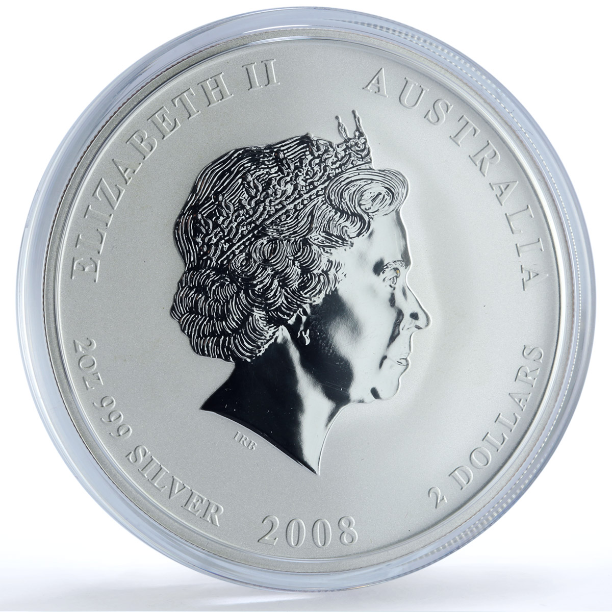 Australia 2 dollars Year Rat KM-1886 Lunar Series 2 Mouse 2 oz silver coin 2008