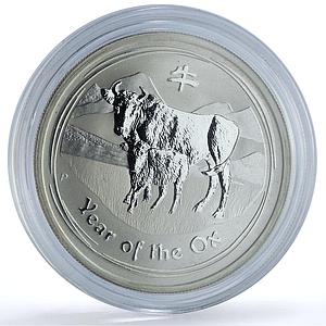 Australia 50 cents Year of the Ox KM-1750 Lunar Series 2 Bull silver coin 2009