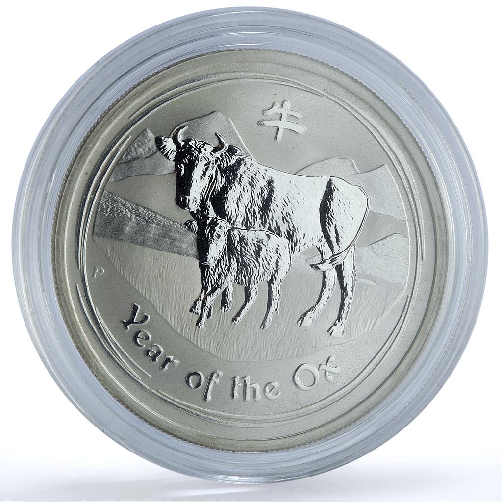 Australia 50 cents Year of the Ox KM-1750 Lunar Series 2 Bull silver coin 2009