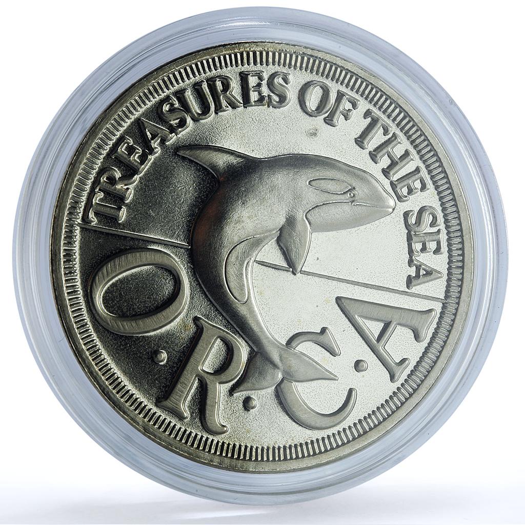 Sealand 50 cents Orca Sea Treasures X#8.1 Fantasy Fauna Whale CuNi coin 1994