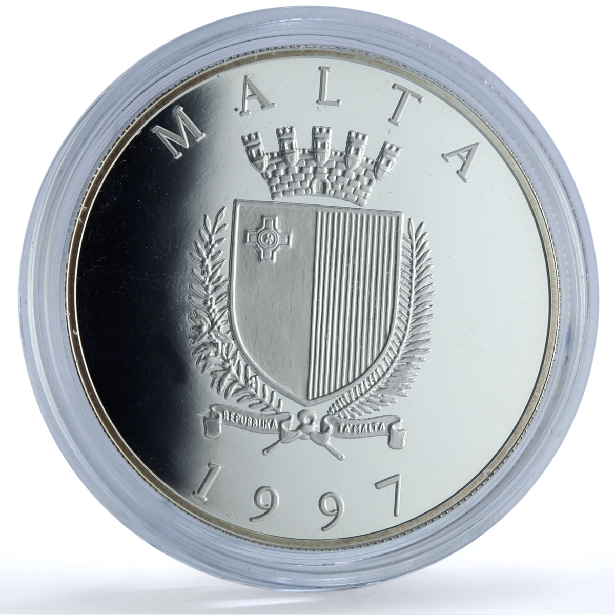 Malta 5 liri Children of the World KM-115 UNICEF Dog proof silver coin 1997 Malta 5 liri Children of the World KM-115 UNICEF Dog proof silver coin 1997