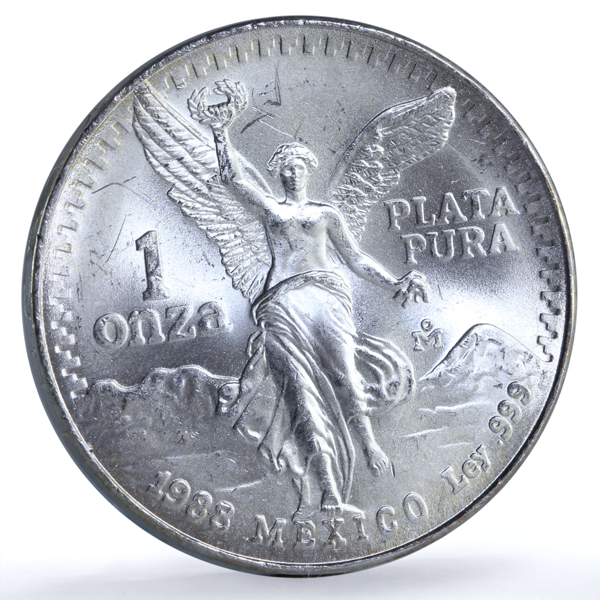 Mexico 1 onza Libertad Angel of Independence KM-494.1 Bullion silver coin 1988 Mexico 1 onza Libertad Angel of Independence KM-494.1 Bullion silver coin 1988