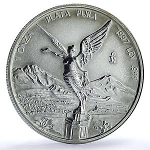 Mexico 1 onza Libertad Angel of Independence KM-613 Bullion silver coin 1997