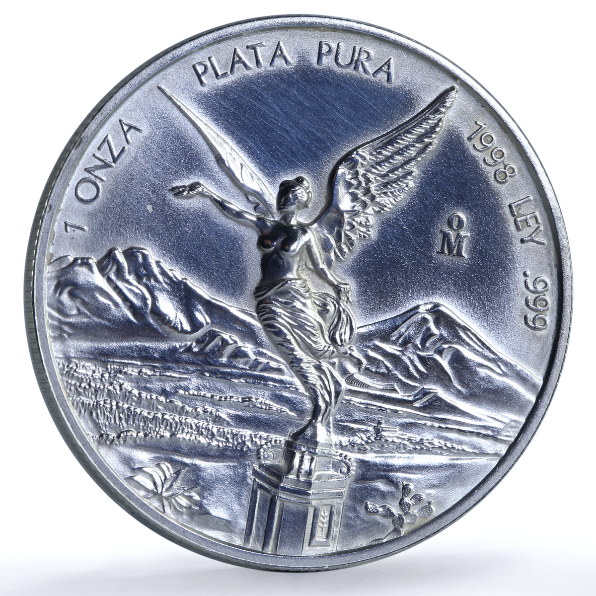 Mexico 1 onza Libertad Angel of Independence KM-613 Bullion silver coin 1998