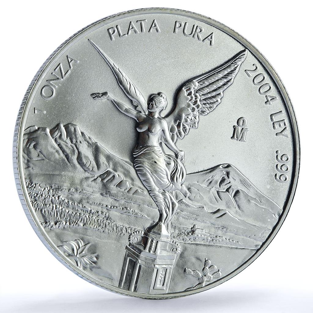 Mexico 1 onza Libertad Angel of Independence KM-639 Bullion silver coin 2004 Mexico 1 onza Libertad Angel of Independence KM-639 Bullion silver coin 2004