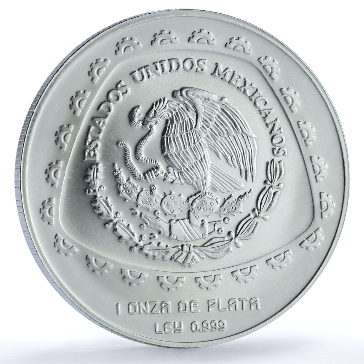 Mexico 5 pesos Sacerdote KM-664 Precolombina Toltec silver coin 1998