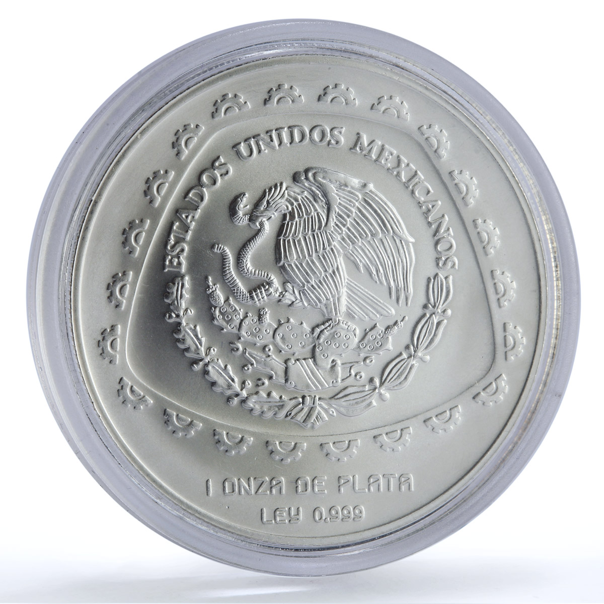 Mexico 5 pesos Sacerdote KM-664 Precolombina Toltec silver coin 1998