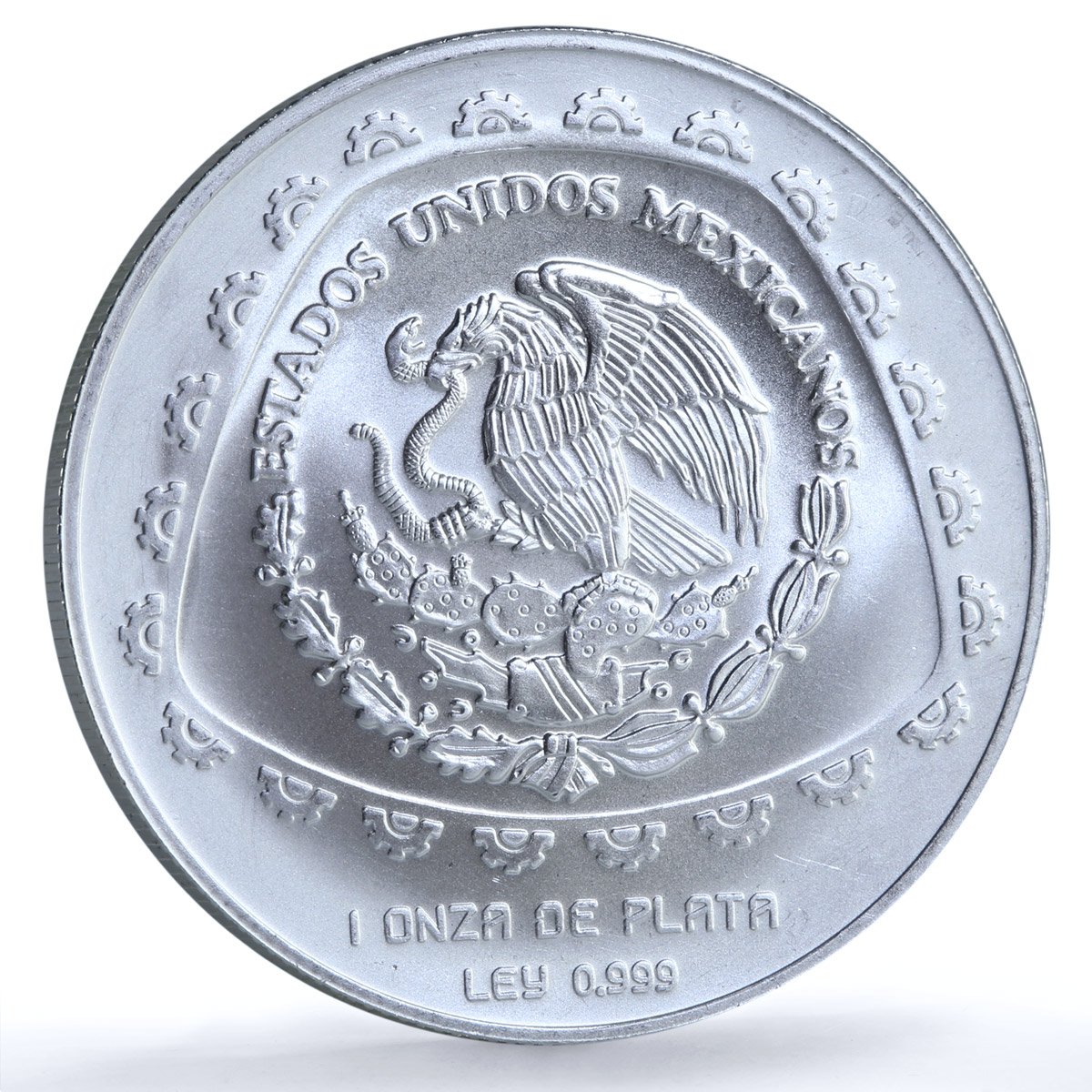 Mexico 5 pesos Sacerdote KM-664 Precolombina Toltec silver coin 1998