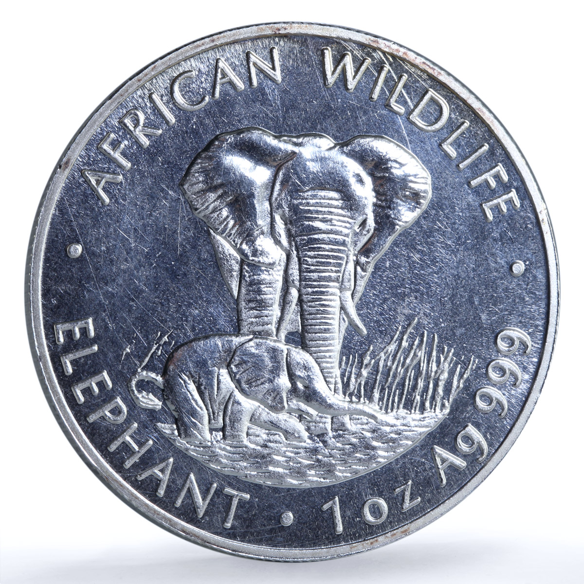 Zambia 5000 kwacha Elephant KM-73 African Wildlife Fauna silver coin 1999