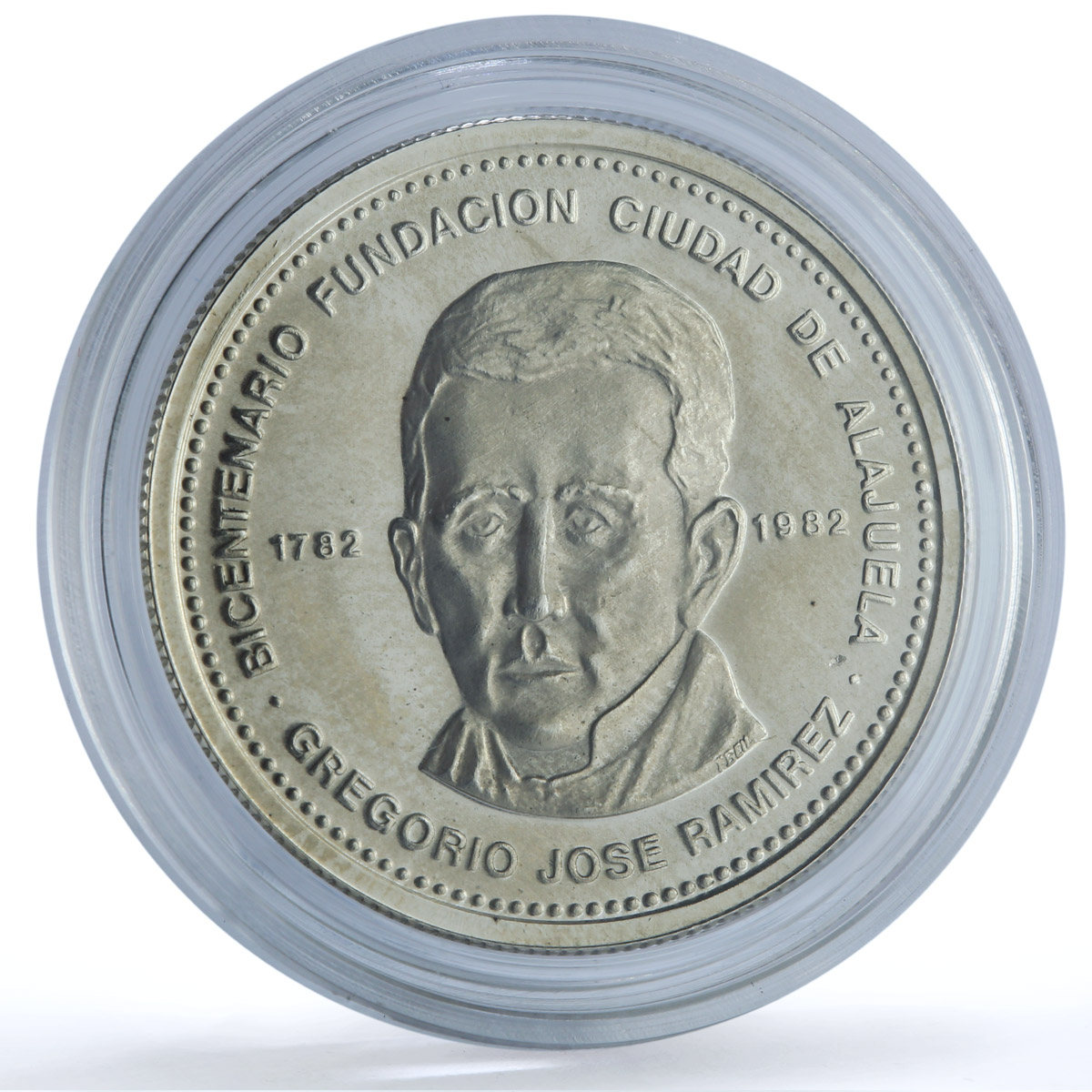 Costa Rica 300 colones Alajuela Gregorio Ramirez KM-223 proof silver coin 1981 Costa Rica 300 colones Alajuela Gregorio Ramirez KM-223 proof silver coin 1981