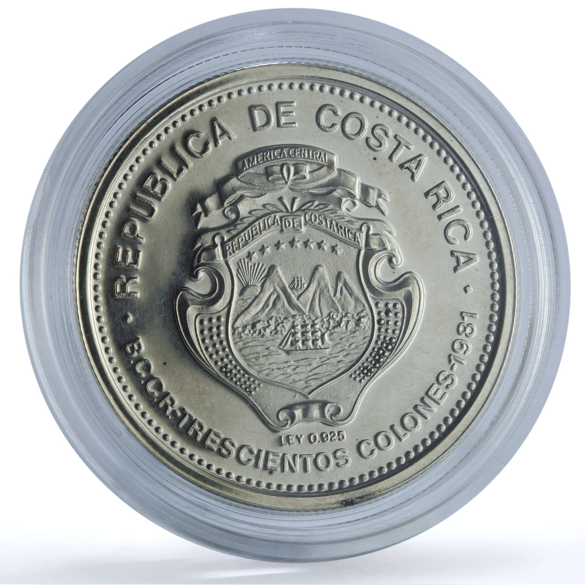 Costa Rica 300 colones Alajuela Gregorio Ramirez KM-223 proof silver coin 1981 Costa Rica 300 colones Alajuela Gregorio Ramirez KM-223 proof silver coin 1981