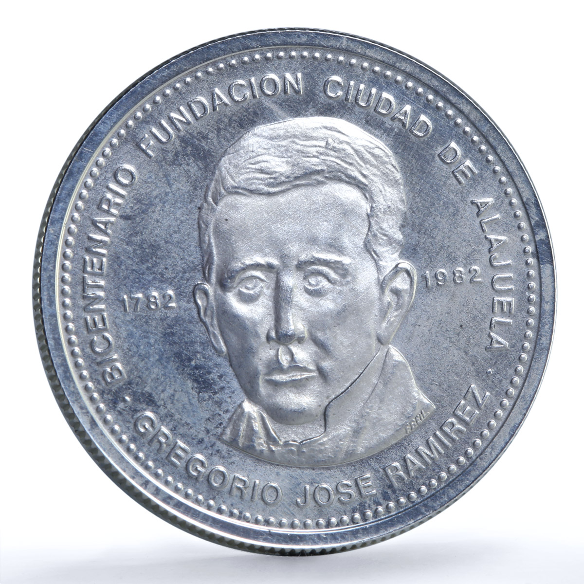 Costa Rica 300 colones Alajuela Gregorio Ramirez KM-223 proof silver coin 1981 Costa Rica 300 colones Alajuela Gregorio Ramirez KM-223 proof silver coin 1981