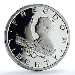Marshall Islands 50 dollars Kennedy Success Liberty KM-275 silver coin 1995