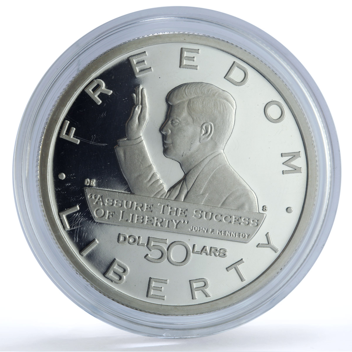 Marshall Islands 50 dollars Kennedy Success Liberty KM-275 silver coin 1995