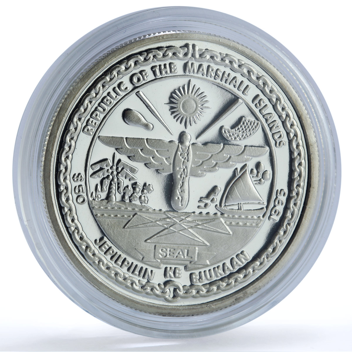 Marshall Islands 50 dollars Kennedy Success Liberty KM-275 silver coin 1995