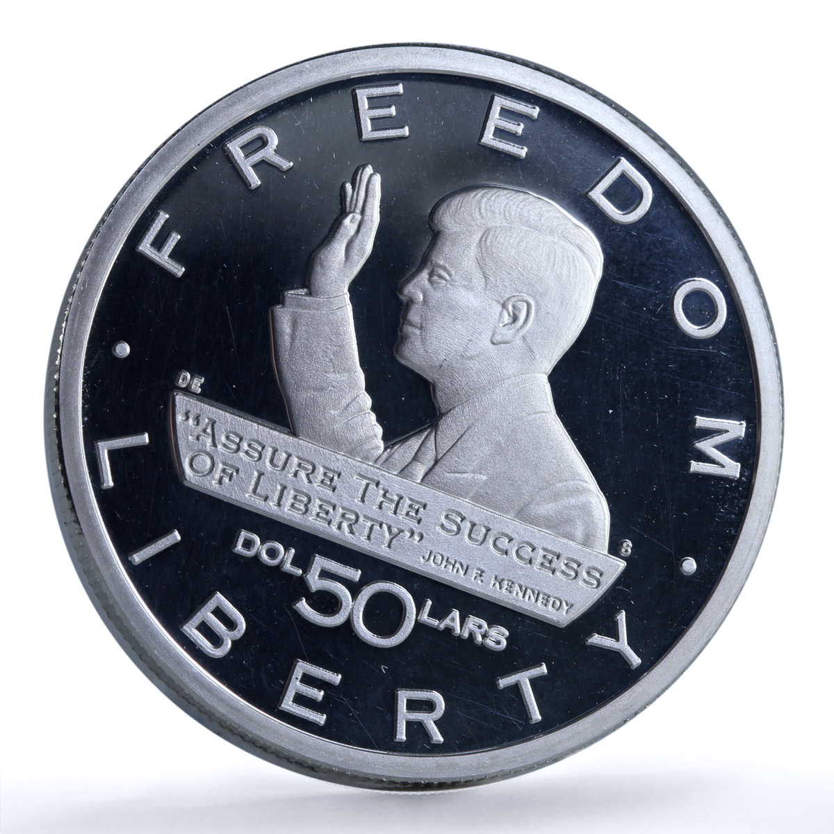 Marshall Islands 50 dollars Kennedy Success Liberty KM-275 silver coin 1995