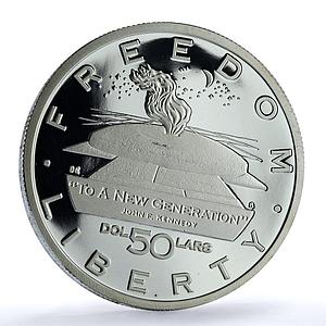 Marshall Islands 50 dollars Kennedy New Generation KM-279 proof silver coin 1995