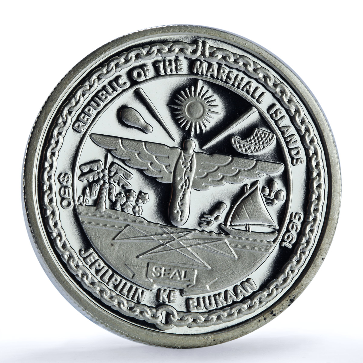 Marshall Islands 50 dollars Kennedy New Generation KM-279 proof silver coin 1995