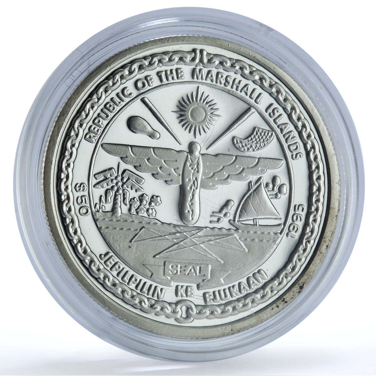 Marshall Islands 50 dollars Kennedy New Generation KM-279 proof silver coin 1995