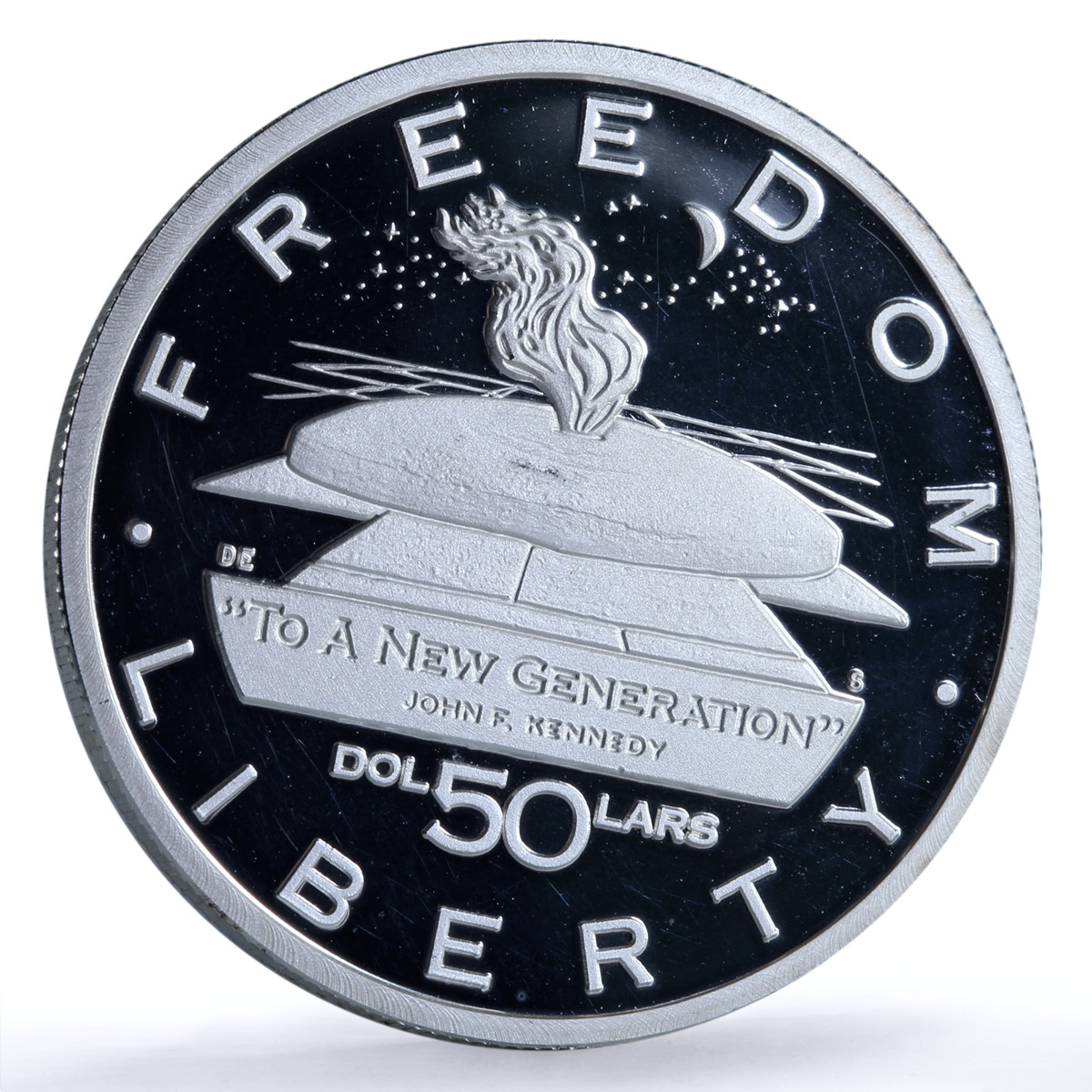 Marshall Islands 50 dollars Kennedy New Generation KM-279 proof silver coin 1995