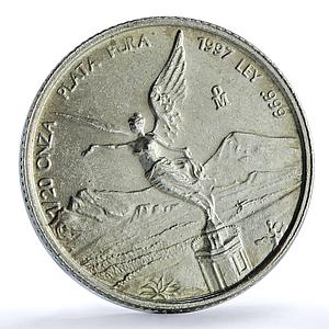 Mexico 1/20 onza Libertad Angel Independence KM-609 Bullion silver coin 1997