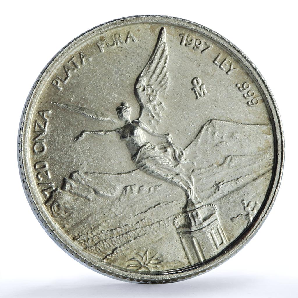 Mexico 1/20 onza Libertad Angel Independence KM-609 Bullion silver coin 1997