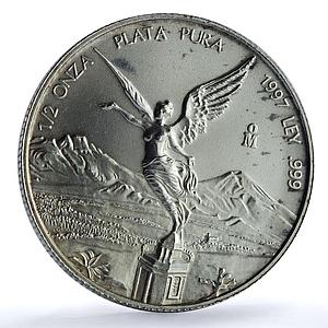 Mexico 1/2 onza Libertad Angel of Independence KM-612 Bullion silver coin 1997