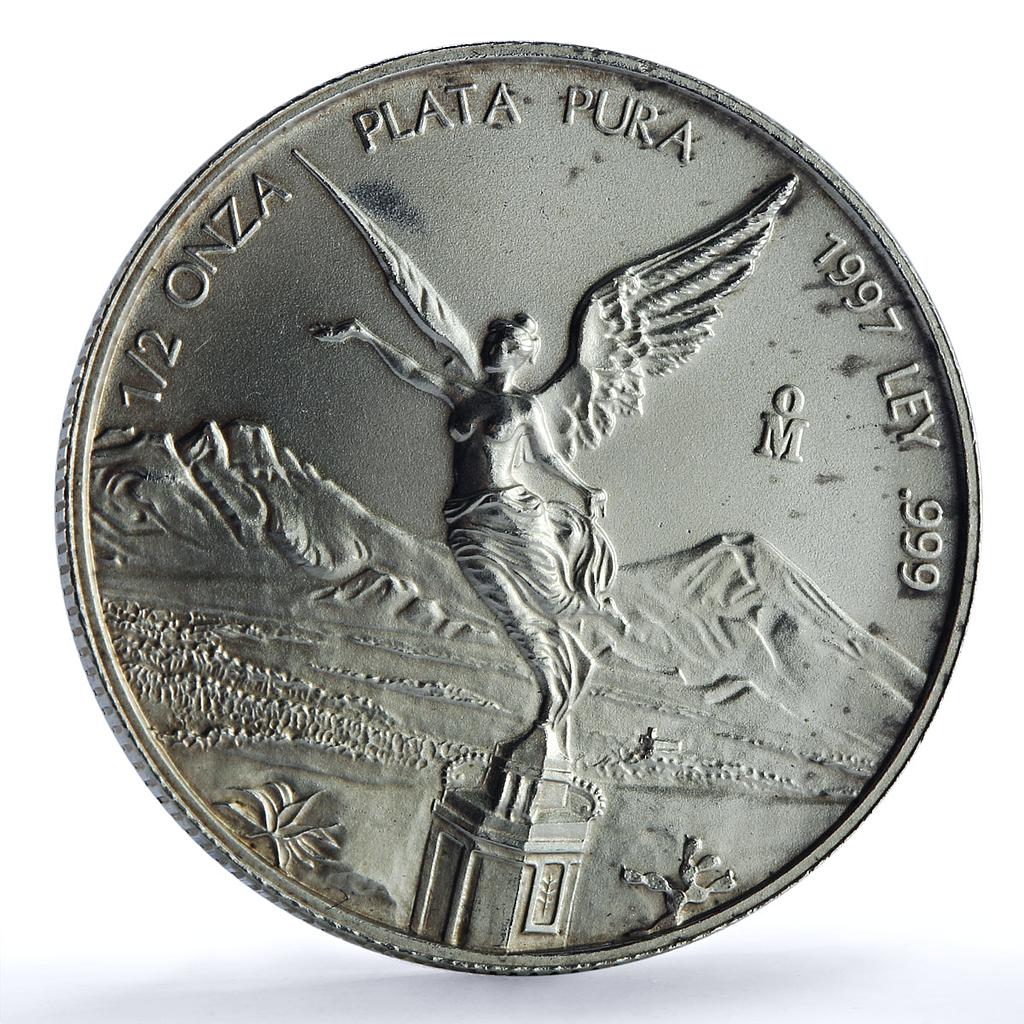 Mexico 1/2 onza Libertad Angel of Independence KM-612 Bullion silver coin 1997 Mexico 1/2 onza Libertad Angel of Independence KM-612 Bullion silver coin 1997