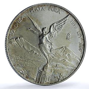 Mexico 1/2 onza Libertad Angel of Independence KM-612 Bullion silver coin 1999