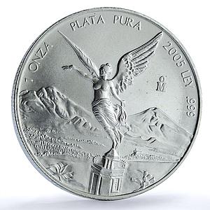 Mexico 1 onza Libertad Angel of Independence KM-639 Bullion silver coin 2005