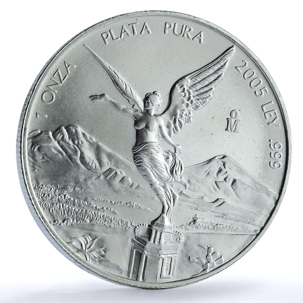 Mexico 1 onza Libertad Angel of Independence KM-639 Bullion silver coin 2005 Mexico 1 onza Libertad Angel of Independence KM-639 Bullion silver coin 2005