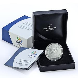 Brazil 5 reais Rio Olympics Flag Handover KM-680 Sports proof silver coin 2012