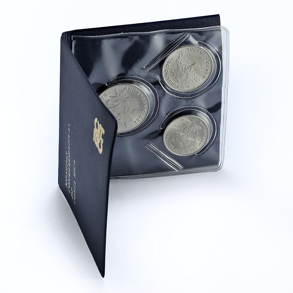 Costa Rica Various Set Central Bank KM-203 KM-204 KM-205 CuNi coins 1975
