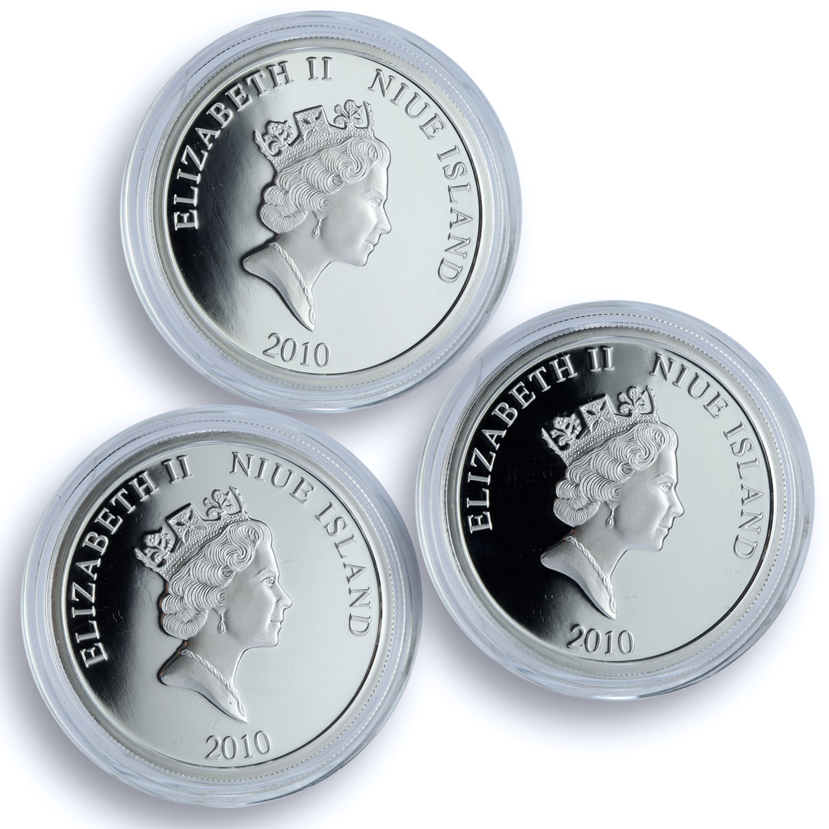 Niue 2 dollars x 3 Set Peanuts Snoopy Anniversary Cartoons Dog silver coins 2010