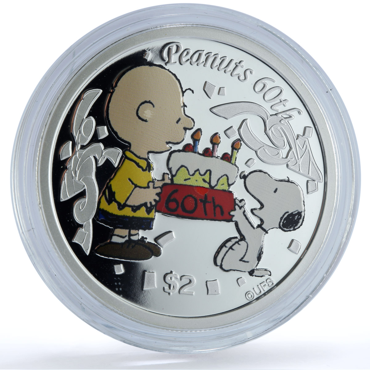 Niue 2 dollars x 3 Set Peanuts Snoopy Anniversary Cartoons Dog silver coins 2010