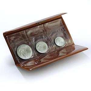 Ajman Set Rashid Flags Chick KM-1.1 KM-2.1 KM-3.1 sealed silver coins 1969