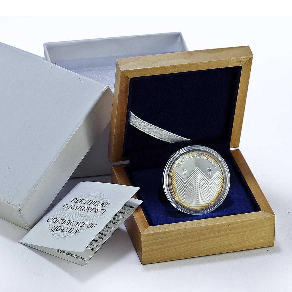 Slovenia 30 euros Independence KM-102 History Anniversary proof silver coin 2011