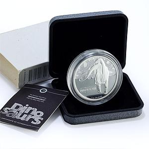 Tuvalu 5 dollars Seismosaurus KM-52 Fauna Dinosaurs 2 oz proof silver coin 2002