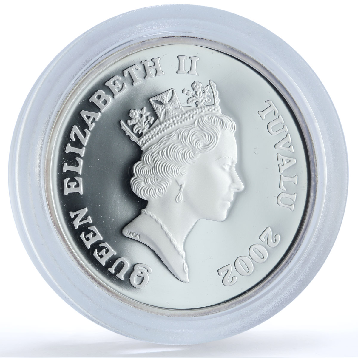 Tuvalu 5 dollars Seismosaurus KM-52 Fauna Dinosaurs 2 oz proof silver coin 2002