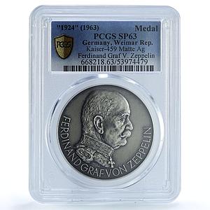 Germany Weimar Graf Zeppelin ZR III Kaiser-459 SP 63 PCGS silver medal 1924