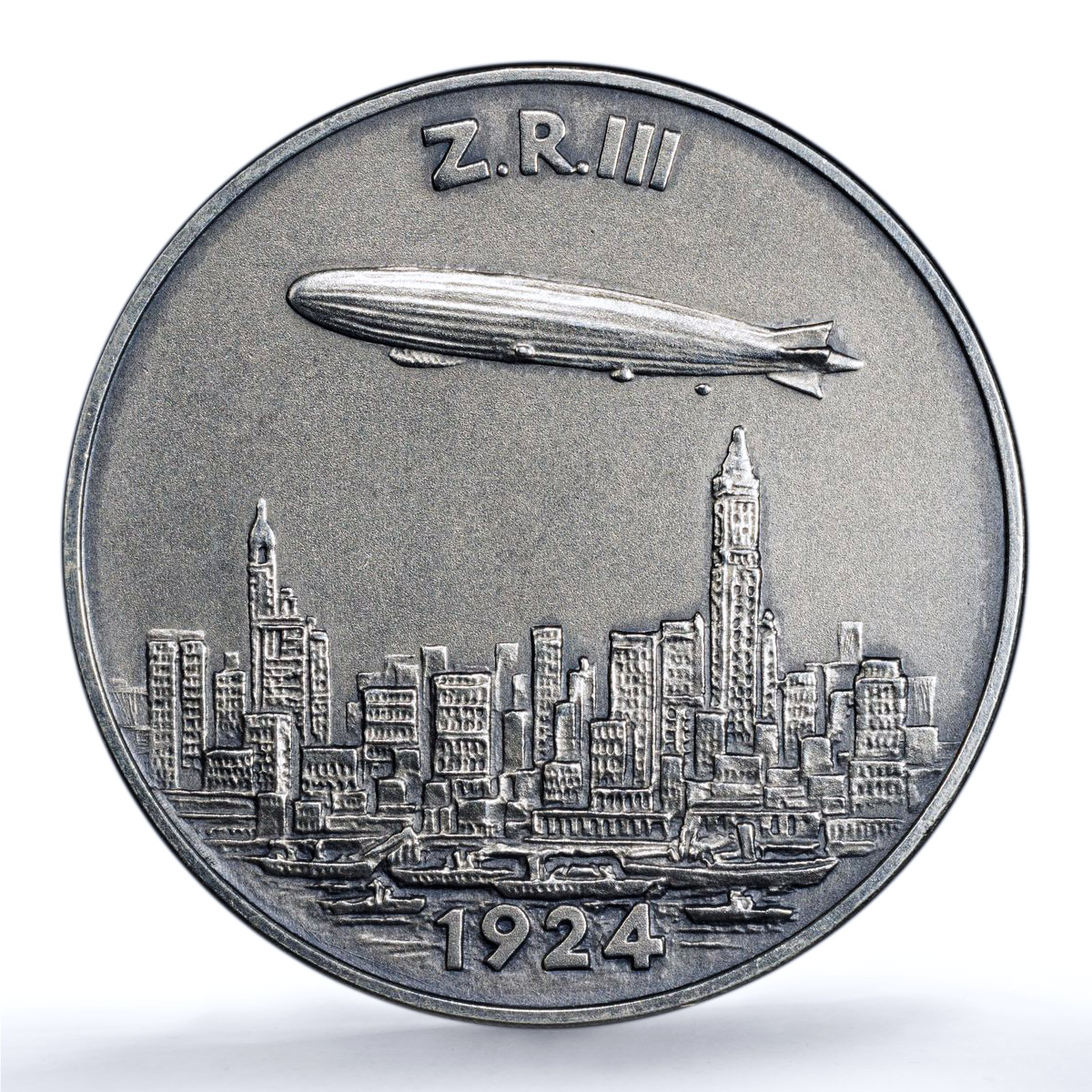 Germany Weimar Graf Zeppelin ZR III Kaiser-459 SP 63 PCGS silver medal 1924