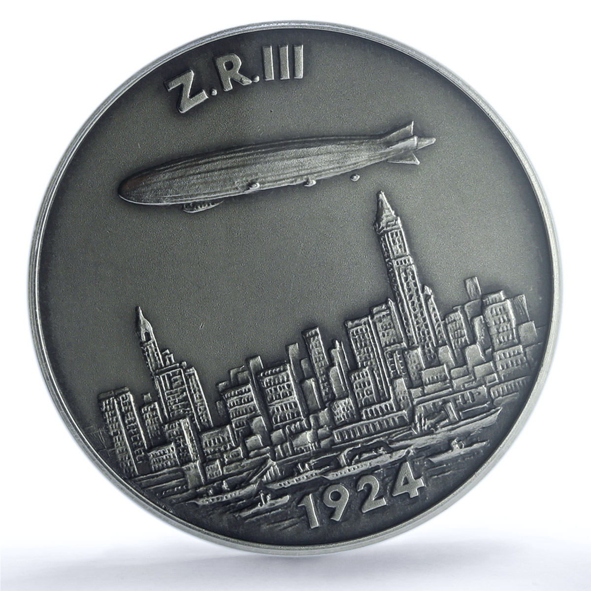 Germany Weimar Graf Zeppelin ZR III Kaiser-459 SP 63 PCGS silver medal 1924